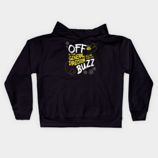 Buzz Off Funny Bee Anti Social Introvert Kids Hoodie